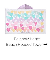 RAINBOW HEART BEACH HOODED TOWEL