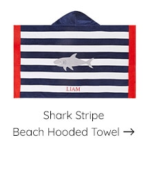 SHARK STRIPE BEACH HOODED TOWEL