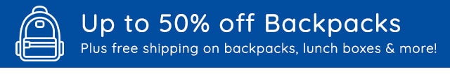 UP TO 50% OFF BACKPACKS