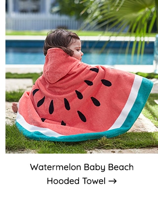 WATERMELON BABY BEACH HOODED TOWEL