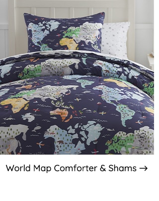 WORLD MAP COMFORTER & SHAMS