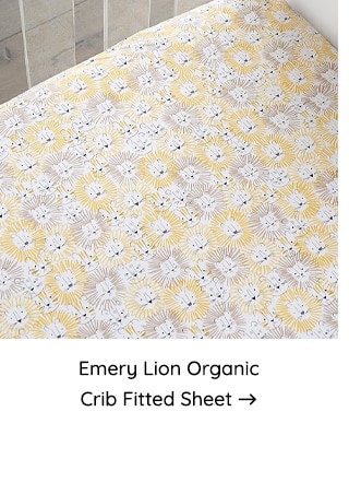 EMERY LION ORGANIC CRIB FITTED SHEET