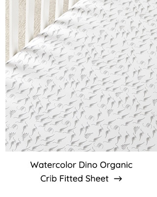 WATERCOLOR DINO ORGANIC CRIB FITTED SHEET