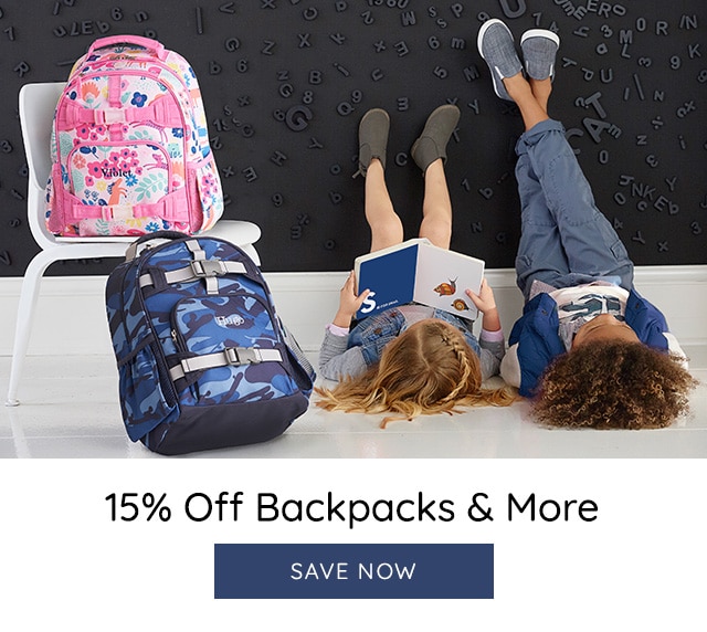 15% OFF BACKPACKS AND MORE