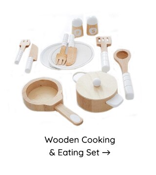 WOODEN COOKING AND EATING SET