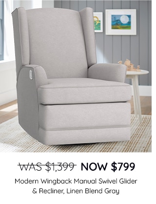 MODERN WINGBACK MANUAL SWIVEL GLIDER & RECLINER