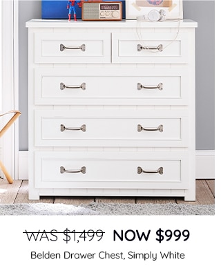 BELDEN DRAWER CHEST, SIMPLY WHITE