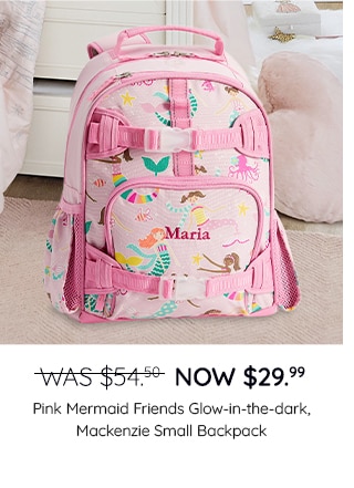 PINK MERMAID FRIENDS GLOW-IN-THE-DARK, MACKENZIE SMALL BACKPACK