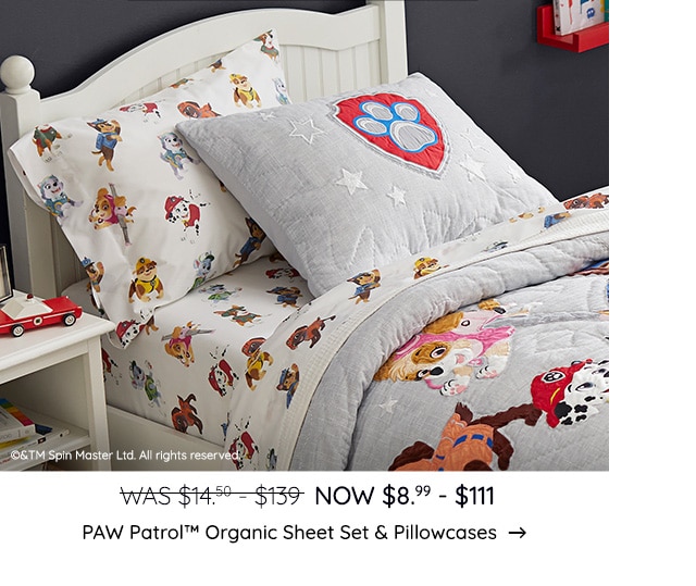 PAW PATROL ORGANIC SHEET SET & PILLOWCASES