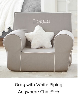 GRAY WITH WHITE PIPING ANYWHERE CHAIR