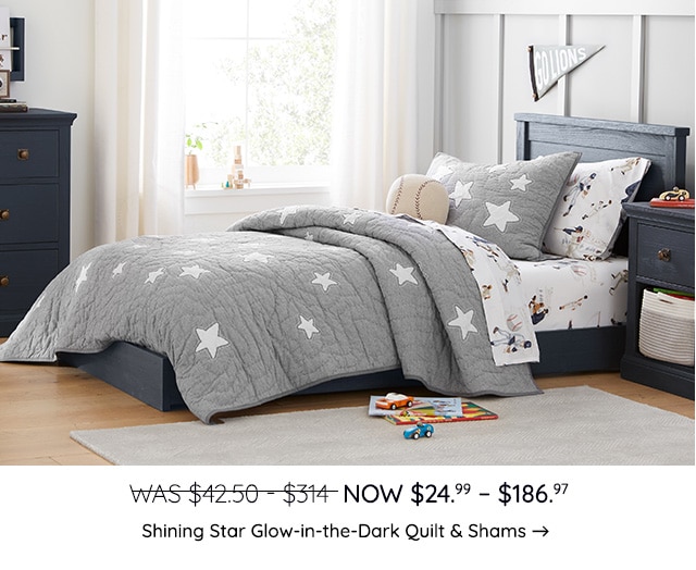 SHINING STAR GLOW-IN-THE-DARK QUILT AND SHAMS