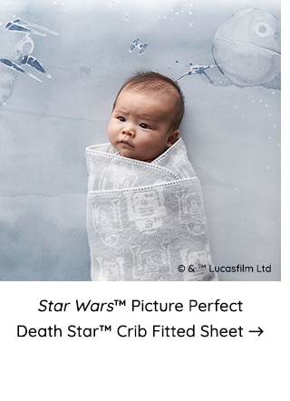 STAR WARS PICTURE PERFECT DEATH STAR CRIB FITTED SHEET