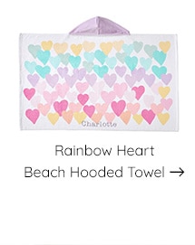 RAINBOW HEART BEACH HODDED TOWEL