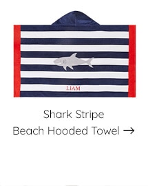 SHARK STRIPE BEACH HOODED TOWEL