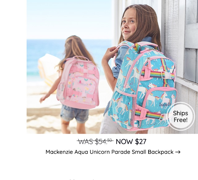 MACKENZIE AQUA UNICORN PARADE SMALL BACKPACK