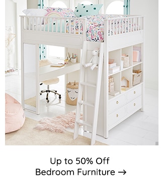 UP TO 50% OFF BEDROOM FURNITURE