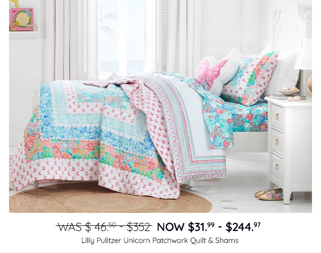 LILLY PULITZER PATCHWORK QUILT AND SHAMS