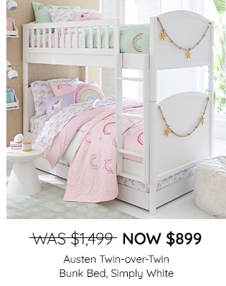 AUSTEN TWIN OVER TIWN BUNK BED IN SIMPLY WHITE