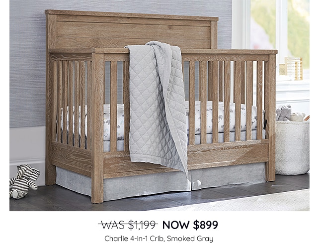 CHARLIE 4-IN-1 CRIB IN SMOKED GRAY