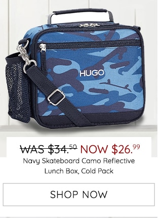 NAVY SKATEBOARD CAMO REFLECTIVE LUNCH BOX