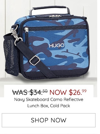 NAVY SKATEBOARD CAMO REFLECTIVE LUNCH BOX