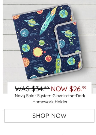 NAVY SOLAR SYSTEM GLOW-IN-THE-DARK HOMEWORK FOLDER