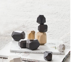 BLACK AND WHITE BALANCING STONES