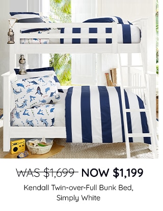 KENDALL TWIN OVER FULL BUNK BED SIMPLY WHITE