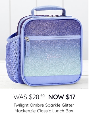 TWILIGHT OMBRE SPARKLE GLITTER MACKENZIE CLASSIC LUNCH BOX