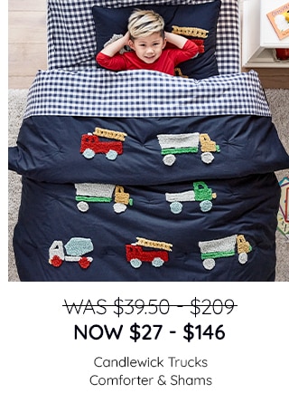 CANDLEWICK TRUCKS COMFORTER AND SHAMS