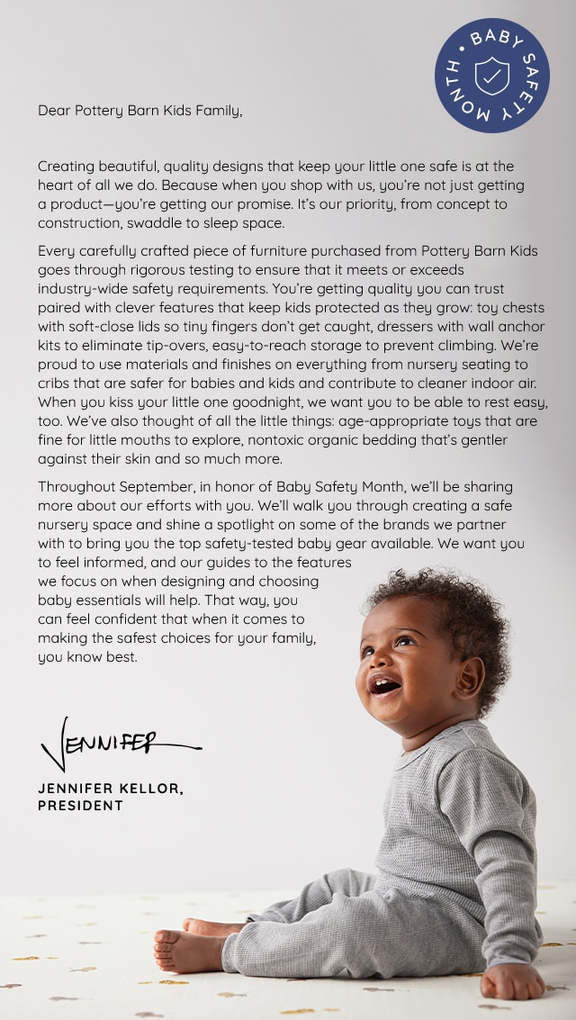 JENNIFOR KELLOR LETTER ABOUT BABY SAFETY MONTH