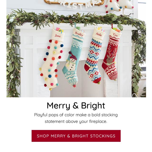 SHOP MERRY AND BRIGHT STOCKINGS