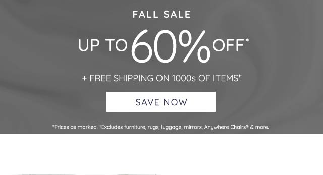 FALL SALE: UP TO 60% OFF