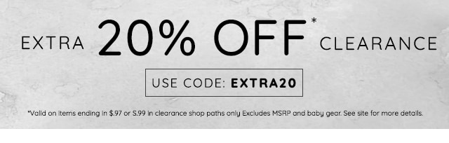 EXTRA 20% OFF CLEARANCE