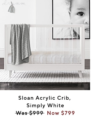 SLOAN ACRYLIC CRIB SIMPLY WHITE