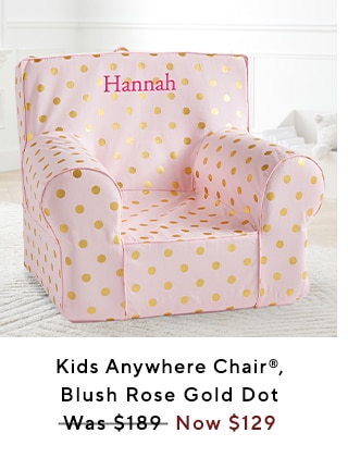 KIDS ANYWHERE CHAIR BLUSH ROSE GOLD DOT