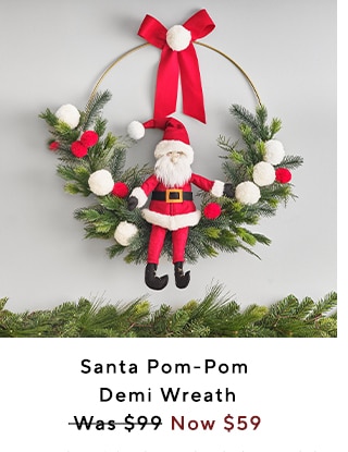 SANTA POM POM DEMI WREATH