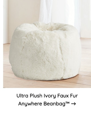 ULTRA PLUSH VORY FAUX FUR ANYWHERE BEANNAG