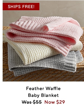 FEATHER WAFFLE BABY BLANKET