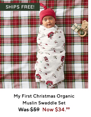 MY FIRST CHRSTMAS MUSLIN SWADDLE SET