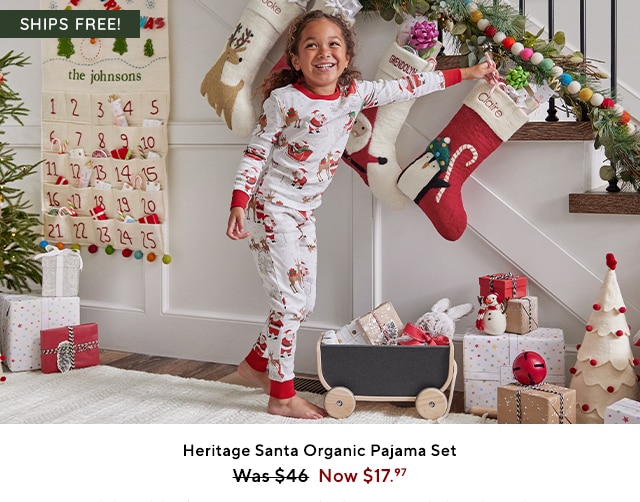 HERITAGE SANTA ORGANIC PAJAMA SET