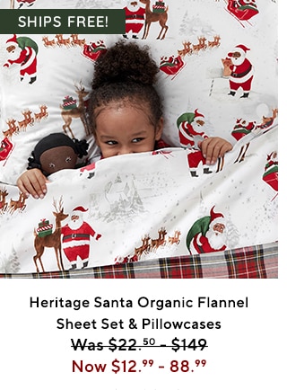 HERITAGE SANTA ORGANIC FLANNEL SHEET SET