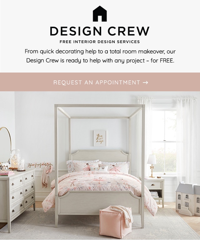 DESIGN CREW FREE INTERIOR DESIGN SERVICES From quick decorating help to a total room makeover, our Design Crew is ready to help with any project - for FREE. 