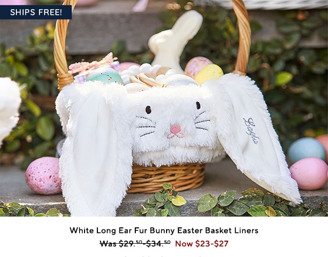 SRIGIRS White Long Ear Fur Bunny Easter Basket Liners Was529-50-634:%9 Now $23-$27 