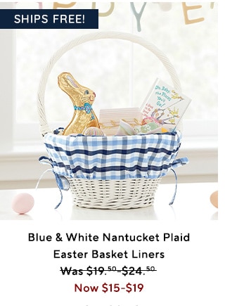  Blue White Nantucket Plaid Easter Basket Liners Was 519505245 Now $15-$19 