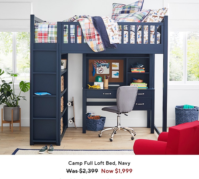  Camp Full Loft Bed, Navy Was-$2;399 Now $1,999 
