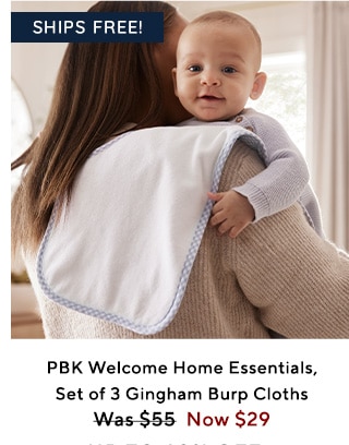  PBK Welcome Home Essentials, Set of 3 Gingham Burp Cloths Was $55 Now $29 