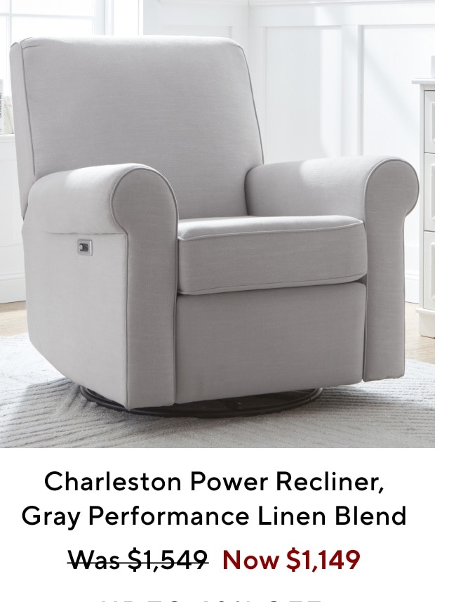 CHARLESTON POWER RECLINER, GRAY PERFORMANCE LINEN BLEND