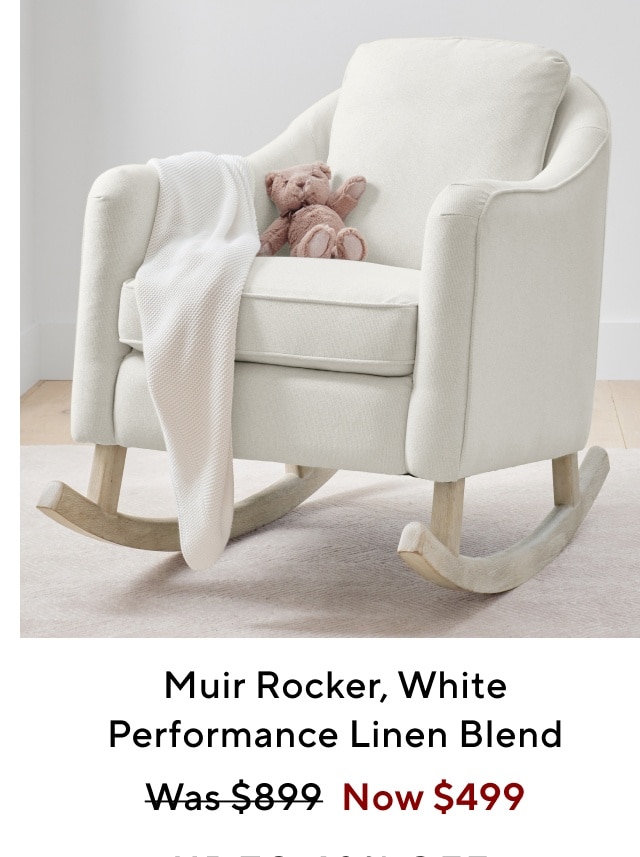 MUIR ROCKER, WHITE PERFORMANCE LINEN BLEND