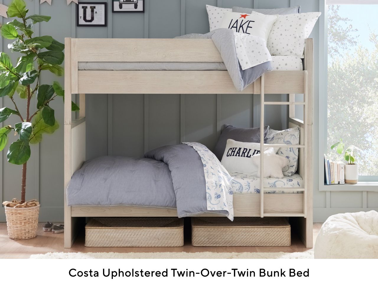 COSTA UPHOLSTERED TWIN-OVER-TWIN BUNK BED